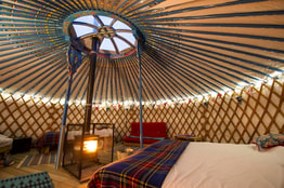 Inside a Meon Springs Yurt